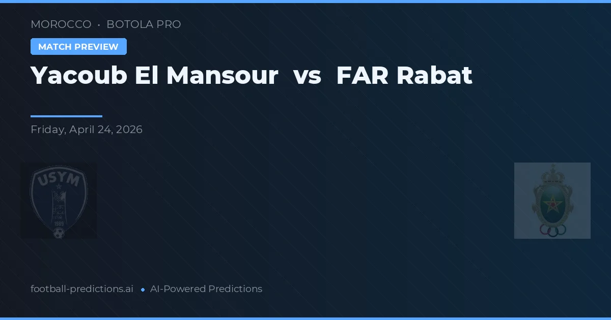 Yacoub El Mansour vs FAR Rabat — pronóstico y previa del partido