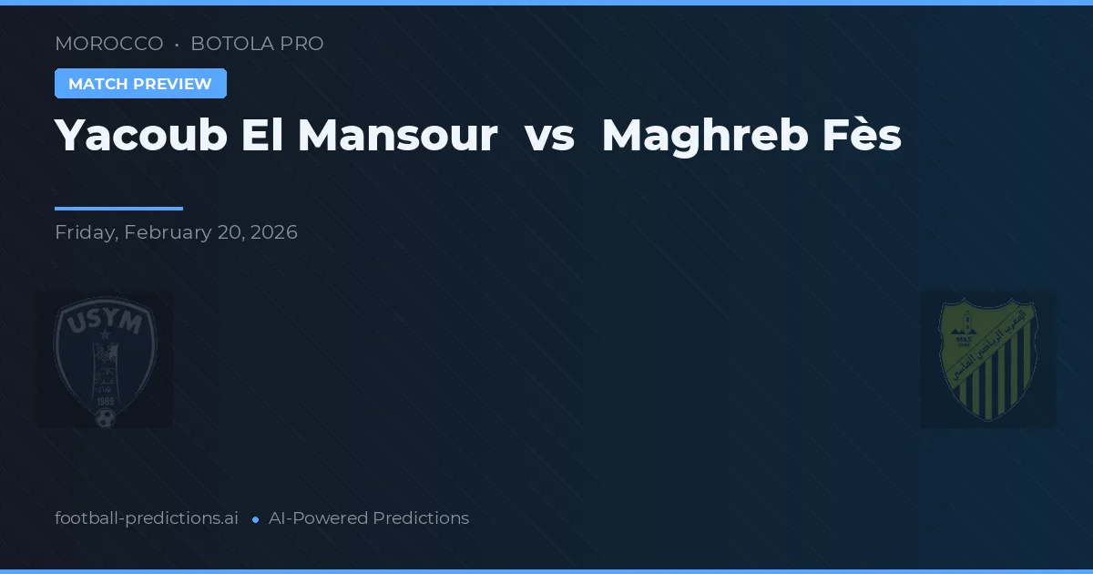 Yacoub El Mansour vs Maghreb Fès — pronóstico y previa del partido