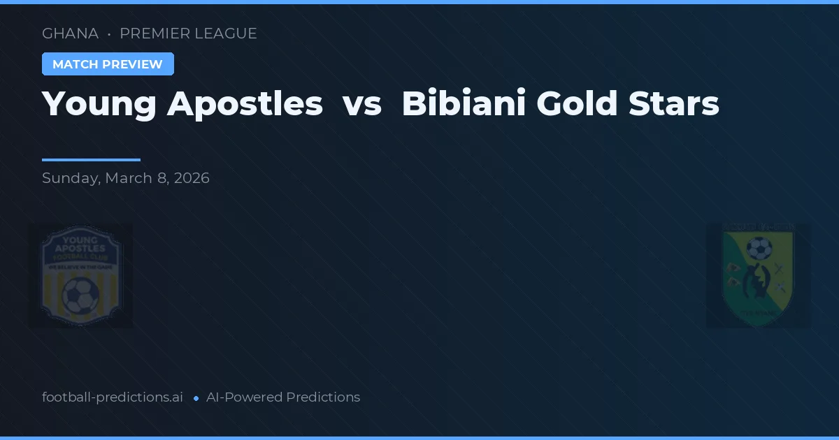 Jóvenes Apóstoles vs Bibiani Gold Stars — pronóstico y previa del partido