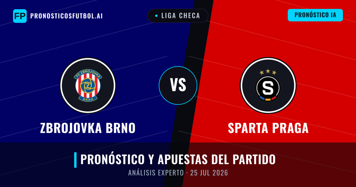 Zbrojovka Brno vs Sparta Praga — pronóstico y previa del partido