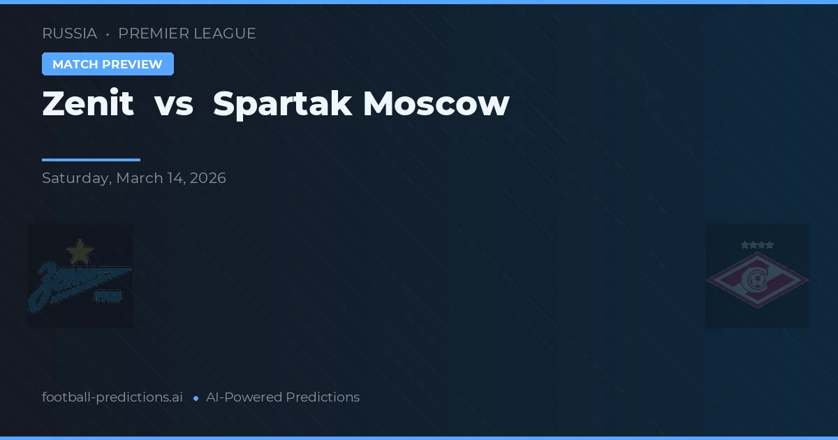 Zenit vs Spartak Moscú — pronóstico y previa del partido