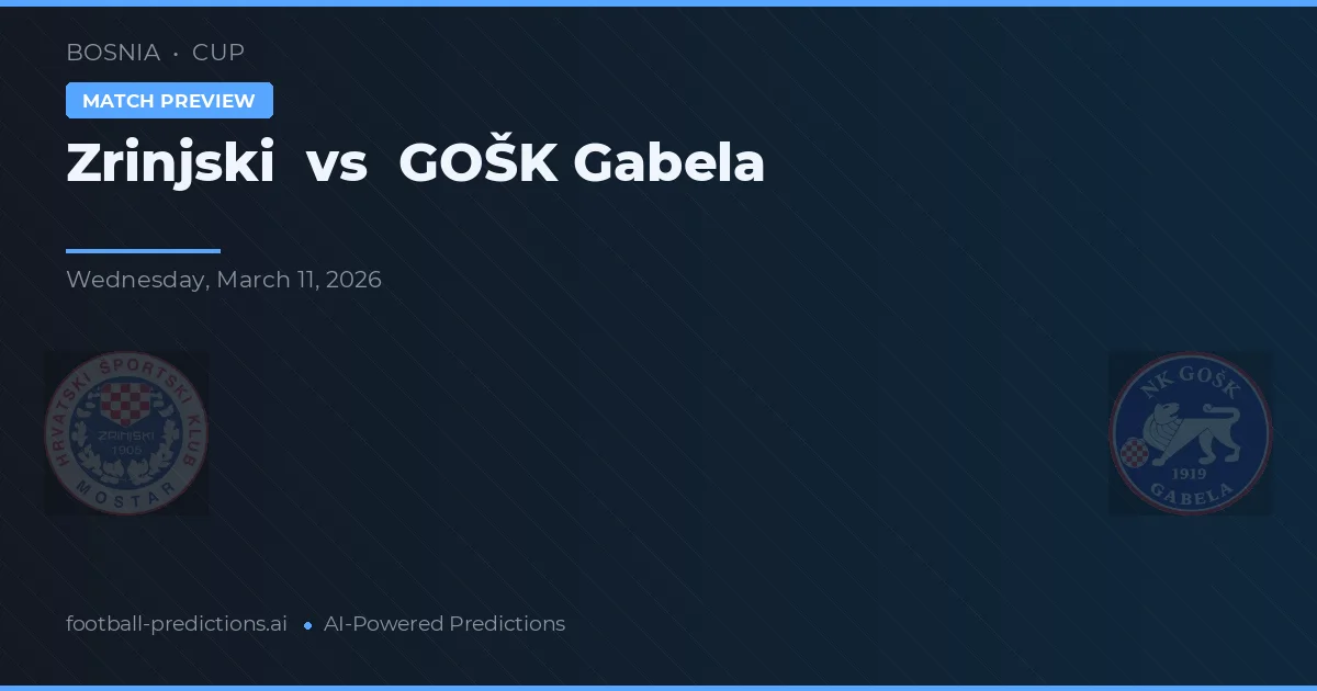 Zrinjski vs GOŠK Gabela — pronóstico y previa del partido