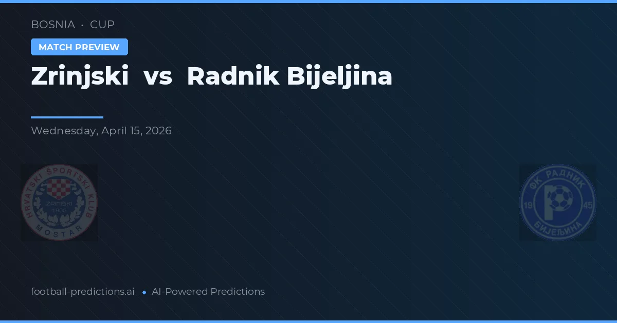 Zrinjski vs Radnik Bijeljina — pronóstico y previa del partido