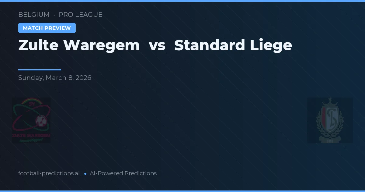 Zulte Waregem vs Standard de Lieja — pronóstico y previa del partido