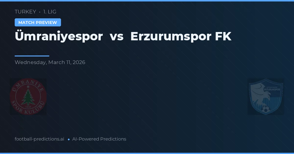 Ümraniyespor vs Erzurumspor FK — pronóstico y previa del partido