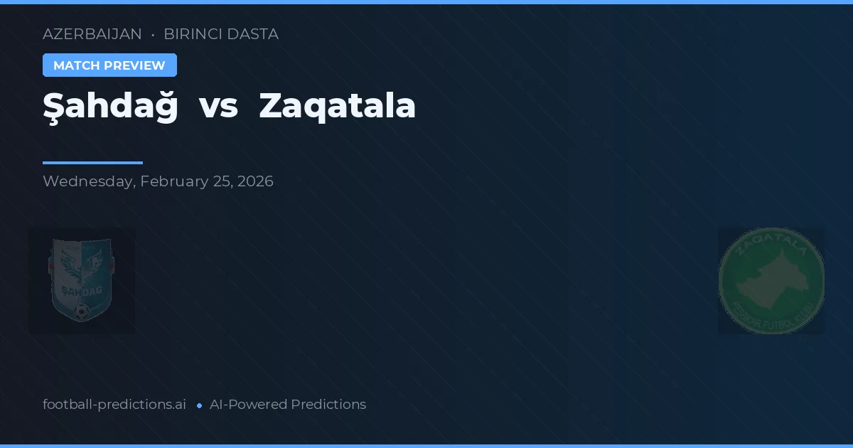 Şahdağ vs Zaqatala — pronóstico y previa del partido