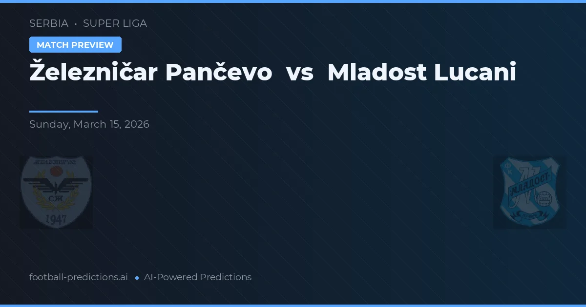 Železničar Pančevo vs Mladost Lučani — pronóstico y previa del partido
