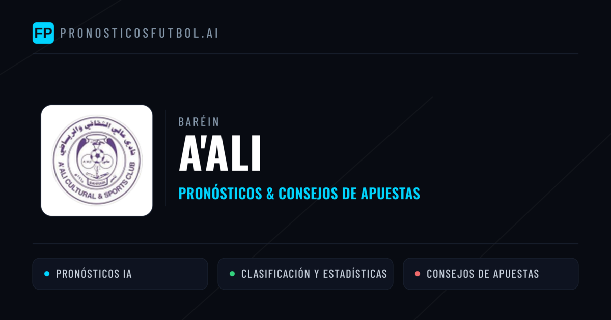 A'Ali Pronósticos y estadísticas