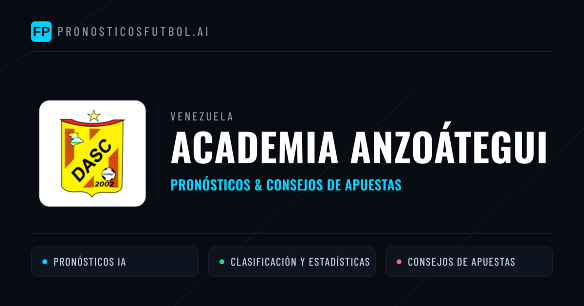 Academia Anzoátegui Pronósticos y estadísticas