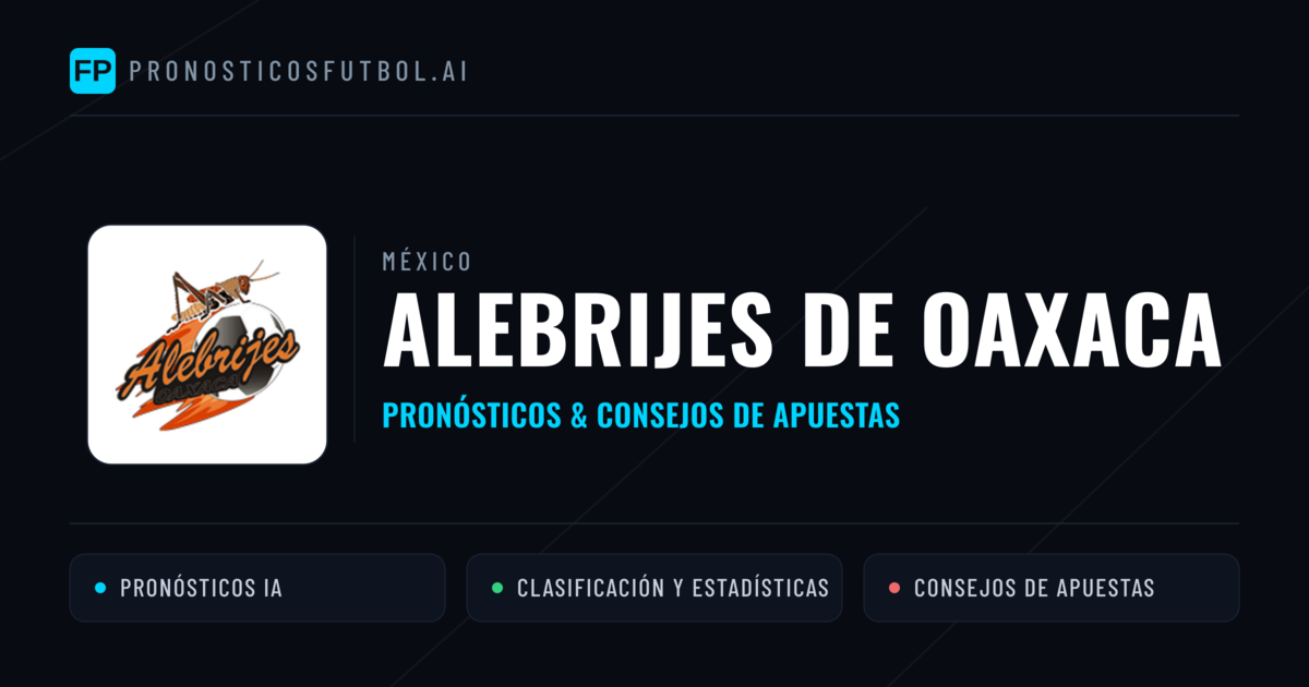 Alebrijes de Oaxaca Pronósticos y estadísticas