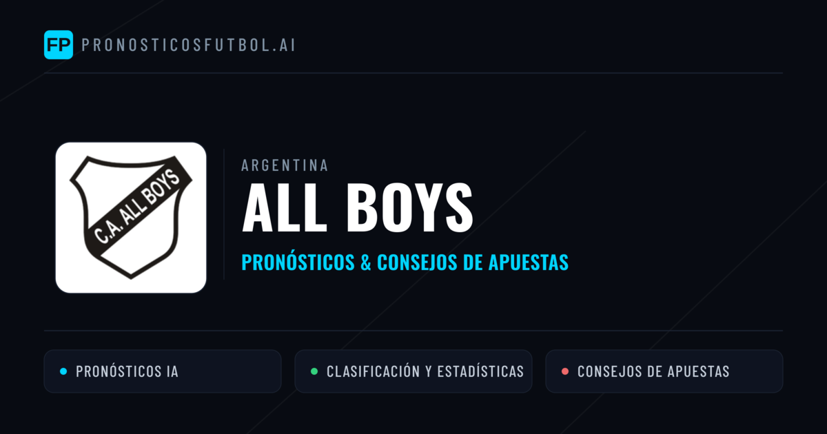 All Boys Pronósticos y estadísticas