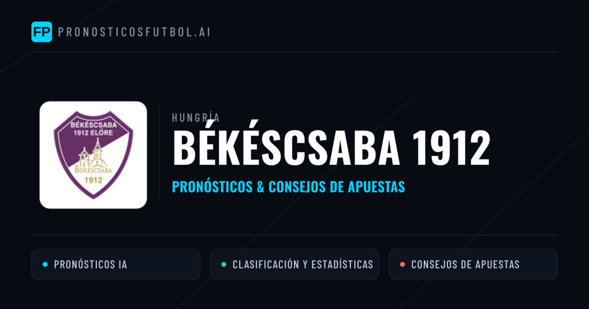 Békéscsaba 1912 Pronósticos y estadísticas