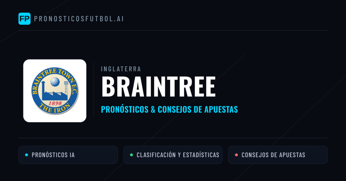 Braintree Pronósticos y estadísticas