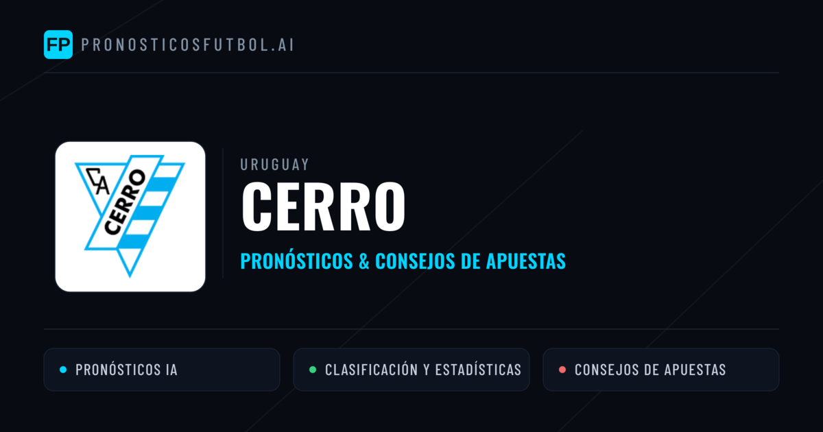 Cerro Pronósticos y estadísticas