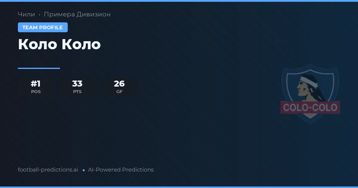 Colo-Colo Pronósticos y estadísticas