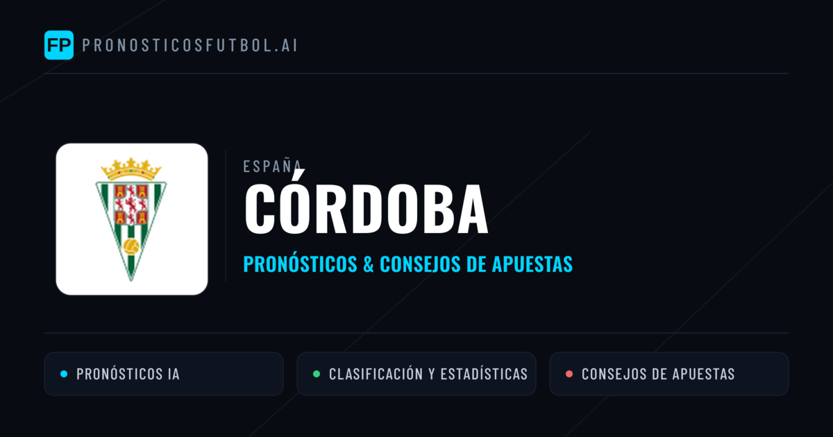 Córdoba Pronósticos y estadísticas