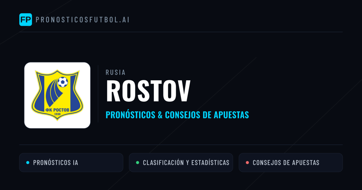 Rostov Pronósticos y estadísticas