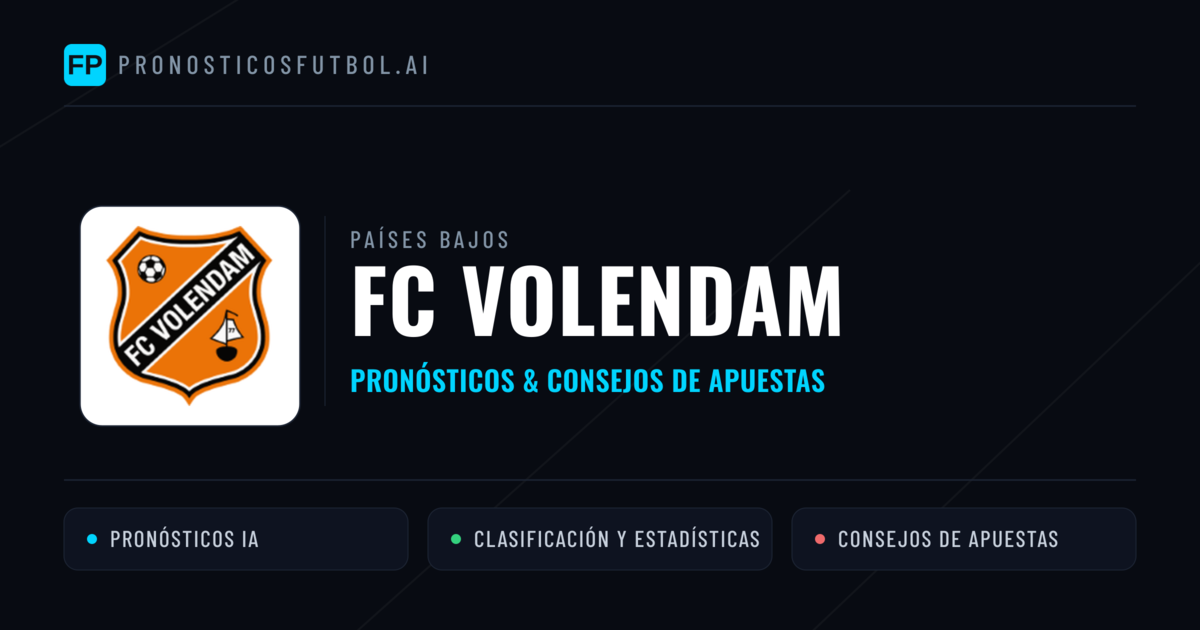 FC Volendam Pronósticos y estadísticas
