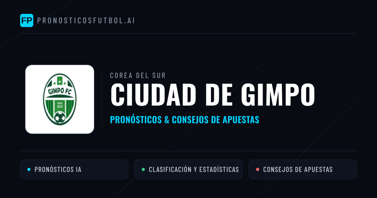 Ciudad de Gimpo Pronósticos y estadísticas