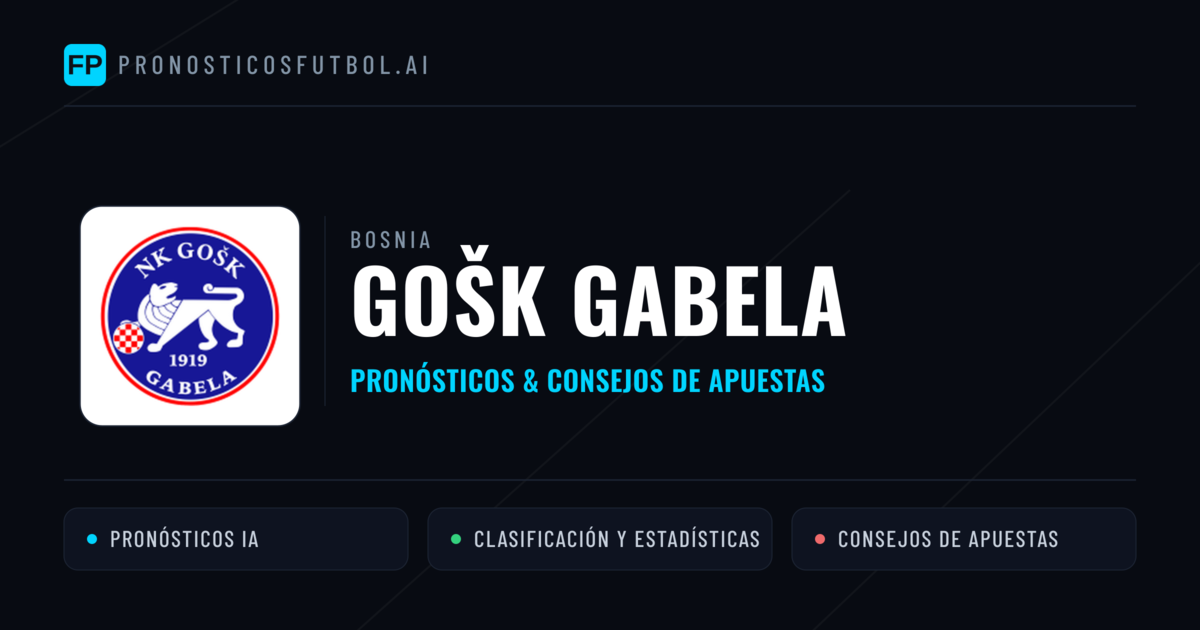 GOŠK Gabela Pronósticos y estadísticas