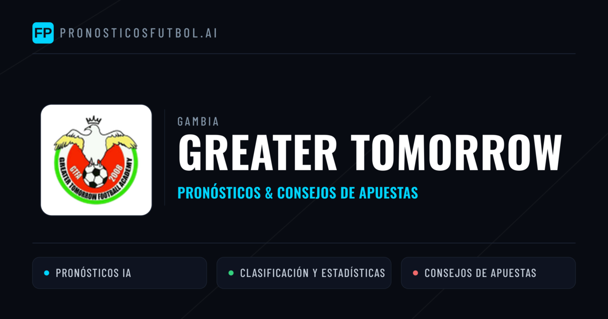 Greater Tomorrow Pronósticos y estadísticas