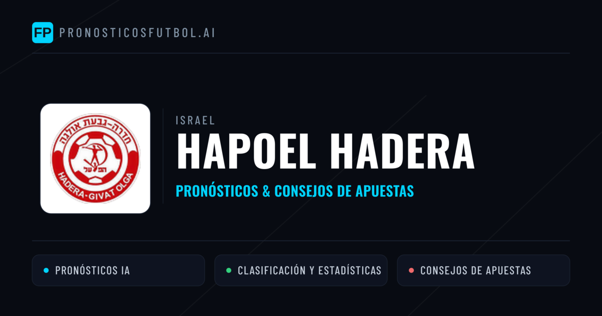 Hapoel Hadera Pronósticos y estadísticas