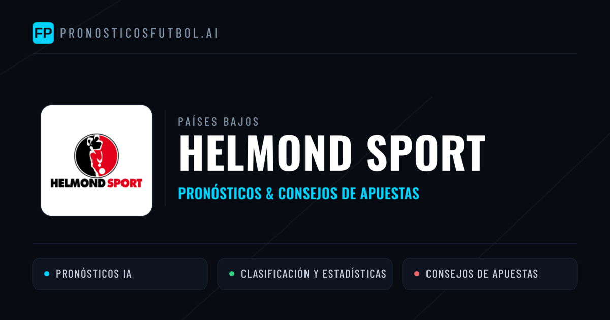 Helmond Sport Pronósticos y estadísticas