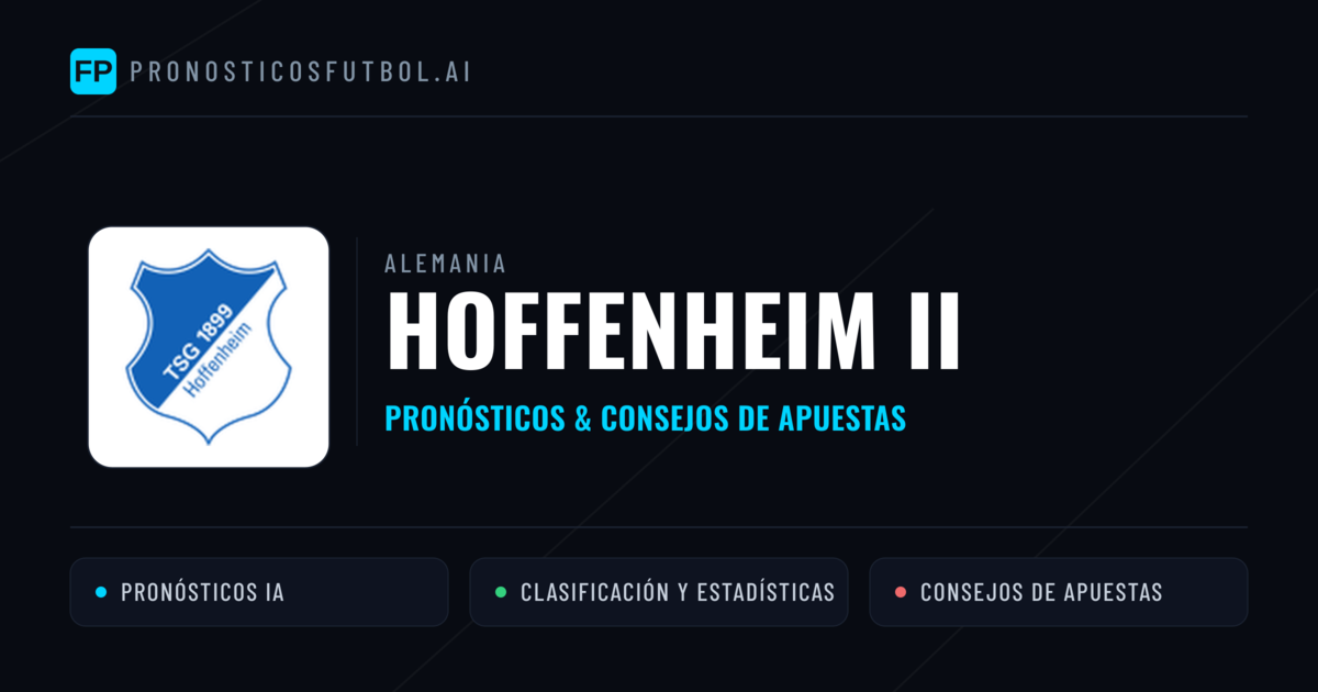 Hoffenheim II Pronósticos y estadísticas