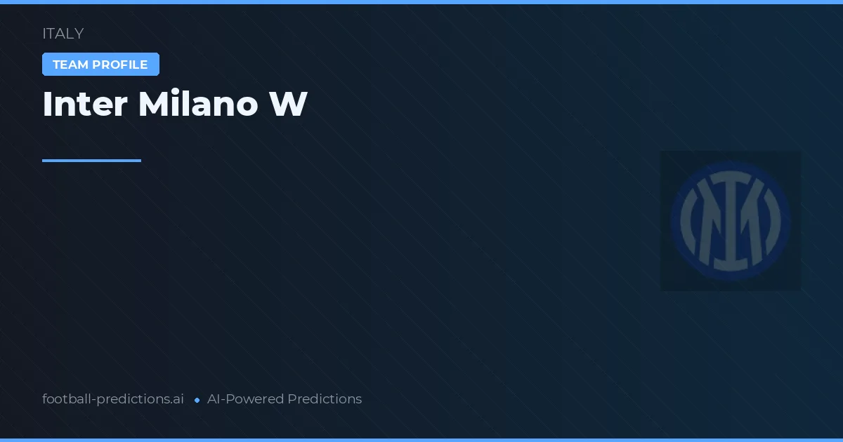 Inter de Milán W Pronósticos y estadísticas