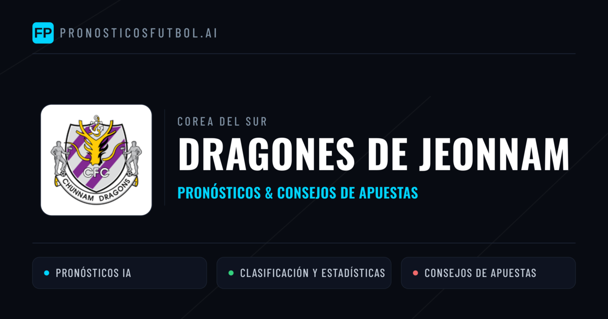 Dragones de Jeonnam Pronósticos y estadísticas