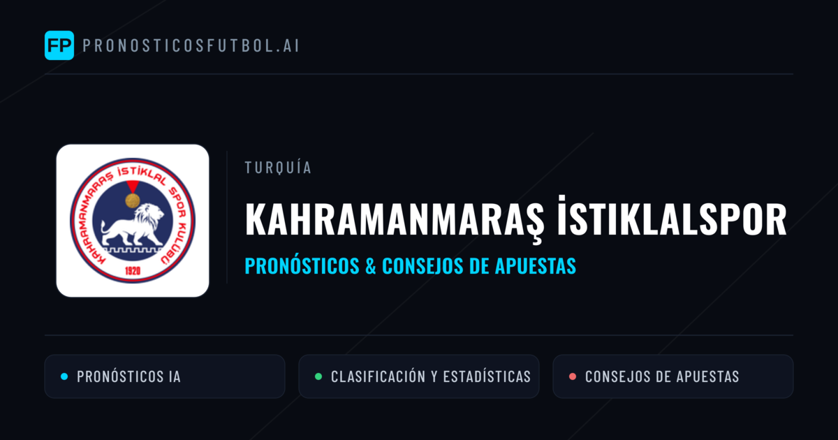Kahramanmaraş İstiklalspor Pronósticos y estadísticas