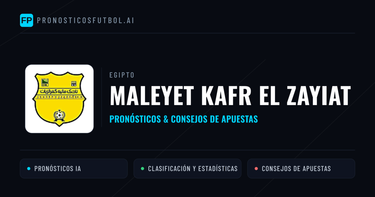 Maleyet Kafr El Zayiat Pronósticos y estadísticas