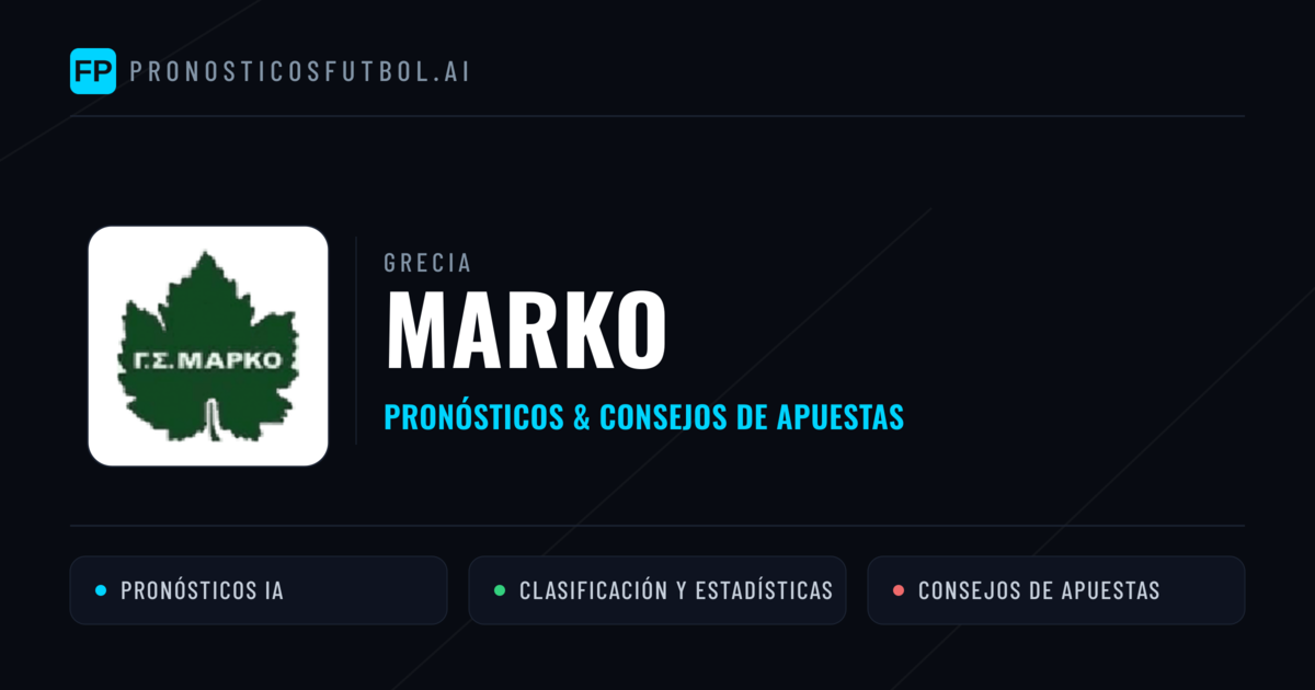 Marko Pronósticos y estadísticas