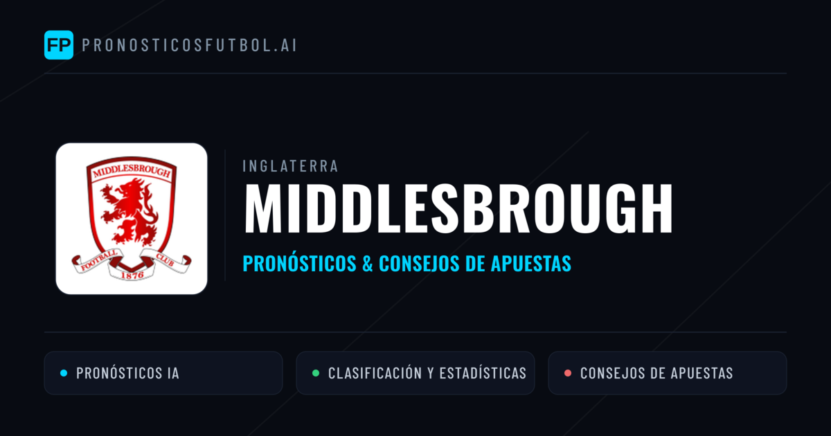 Middlesbrough Pronósticos y estadísticas