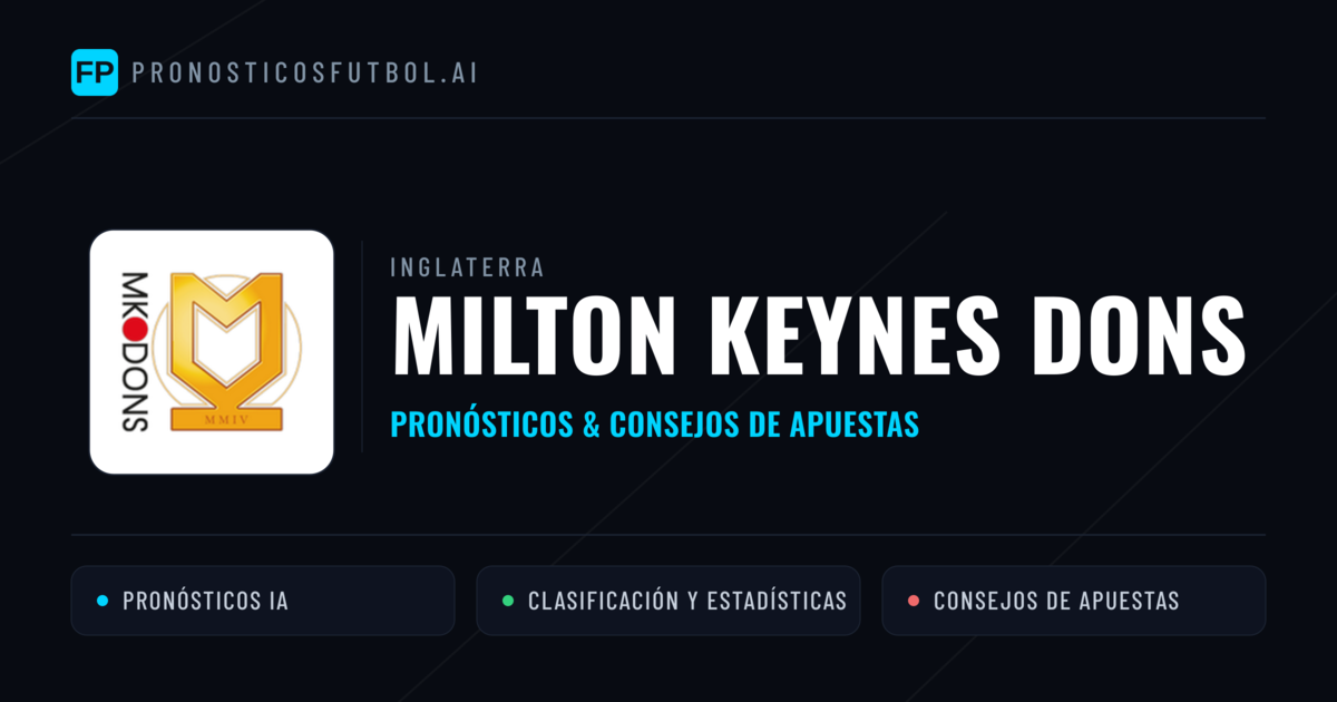 Milton Keynes Dons Pronósticos y estadísticas