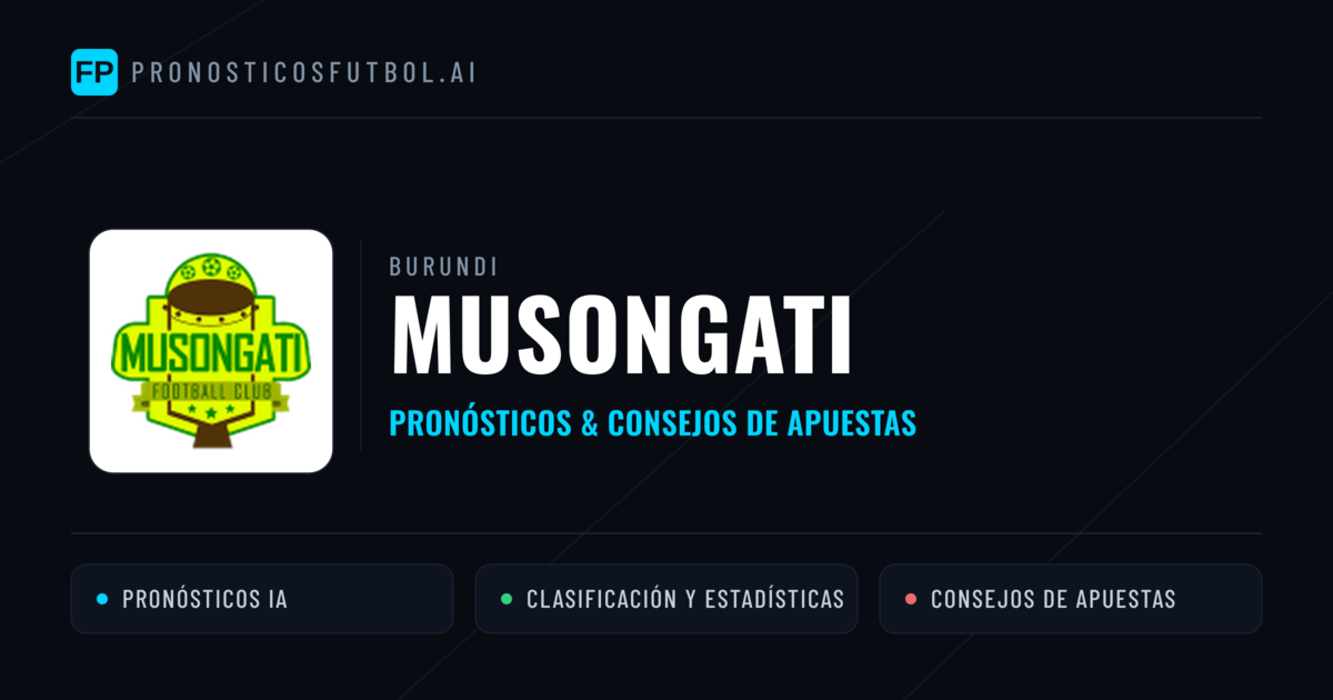 Musongati Pronósticos y estadísticas