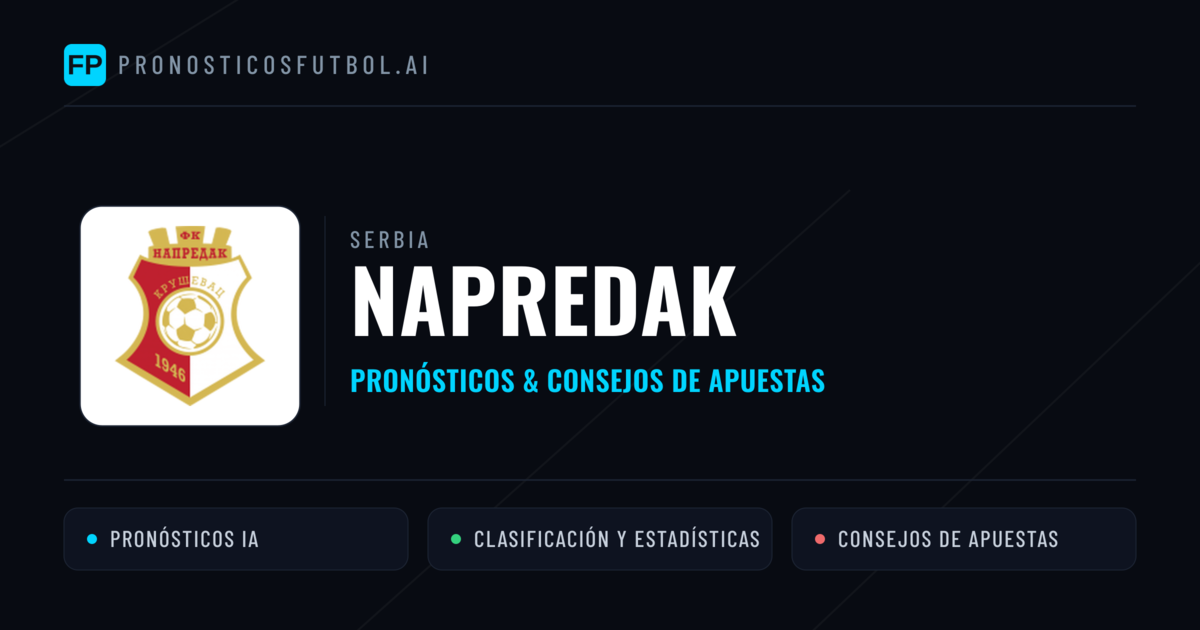 Napredak Pronósticos y estadísticas