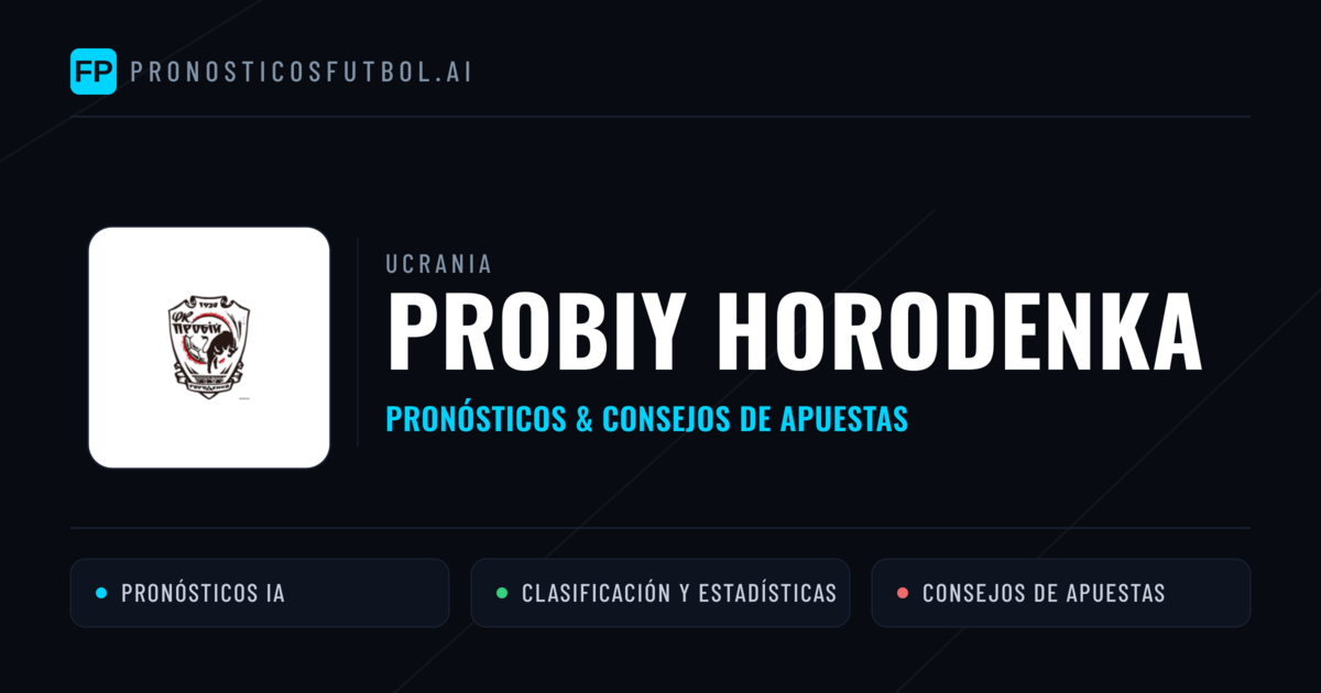 Probiy Horodenka Pronósticos y estadísticas