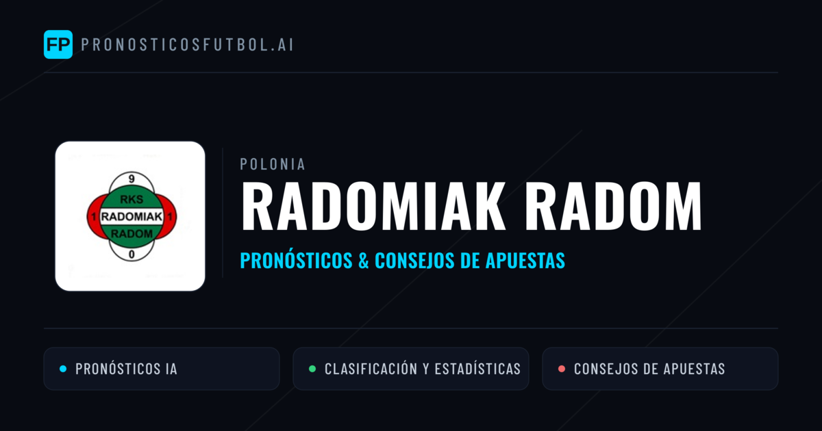 Radomiak Radom Pronósticos y estadísticas