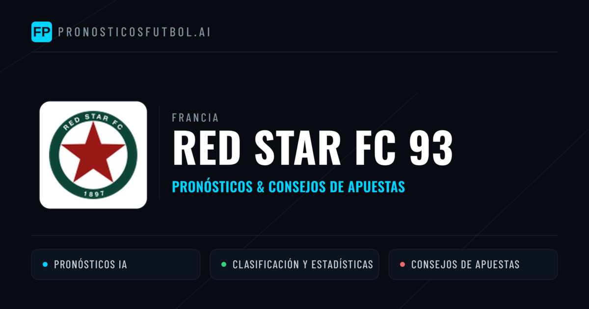 Red Star FC 93 Pronósticos y estadísticas