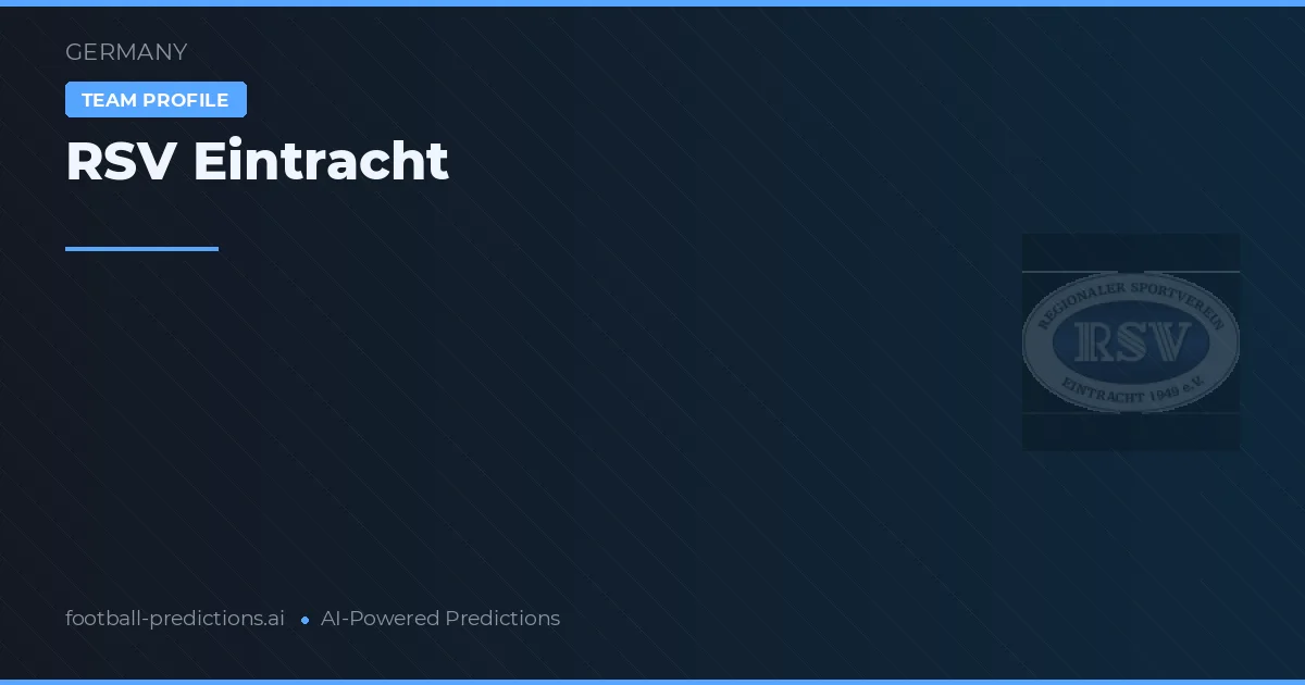 RSV Eintracht Pronósticos y estadísticas