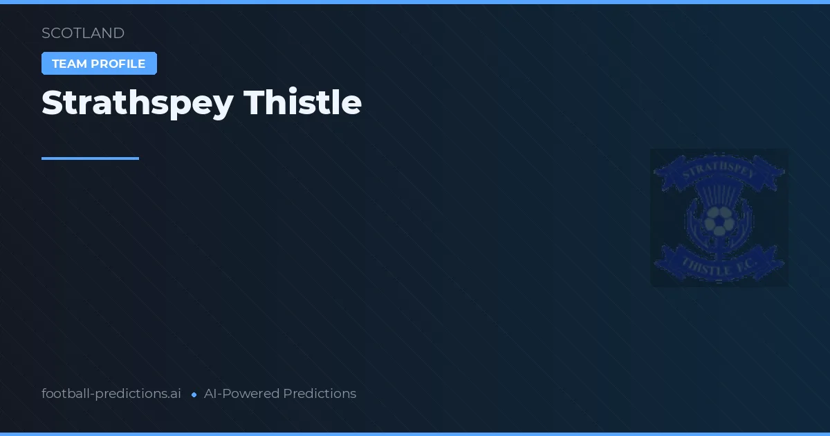 Strathspey Thistle Pronósticos y estadísticas