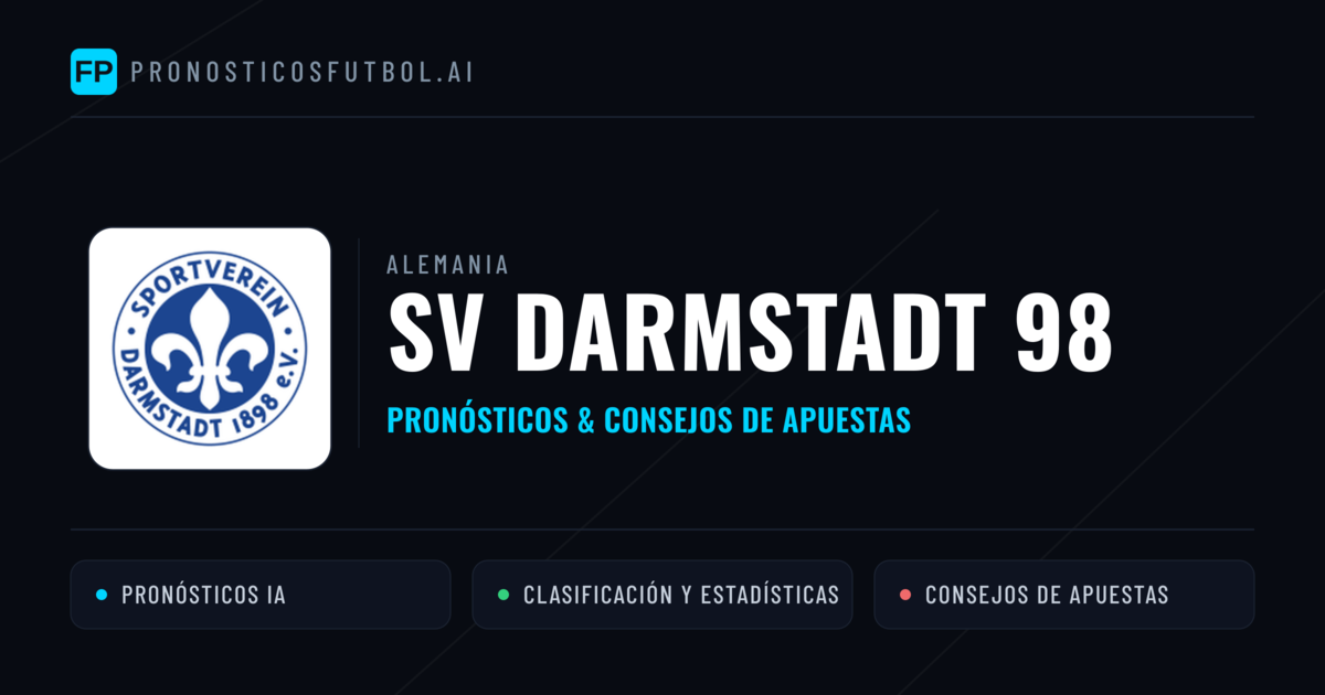 SV Darmstadt 98 Pronósticos y estadísticas