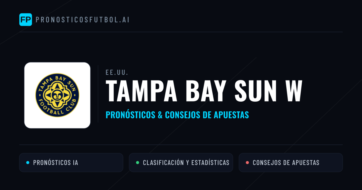 Tampa Bay Sun W Pronósticos y estadísticas