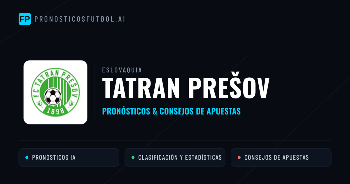 Tatran Prešov Pronósticos y estadísticas