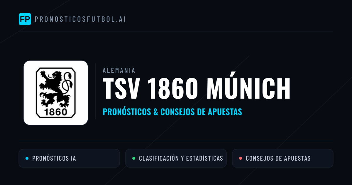 TSV 1860 Múnich Pronósticos y estadísticas