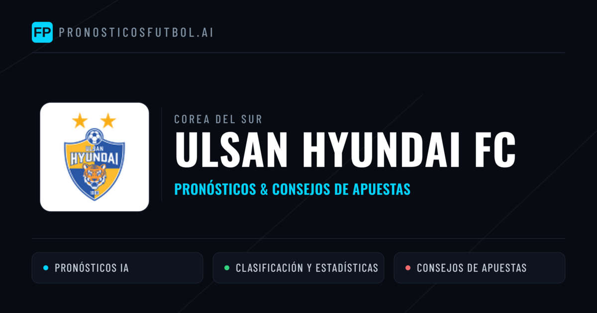 Ulsan Hyundai FC Pronósticos y estadísticas