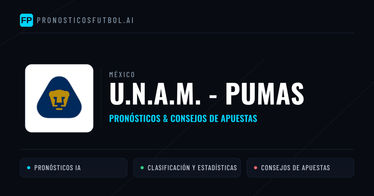 U.N.A.M. - Pumas Pronósticos y estadísticas