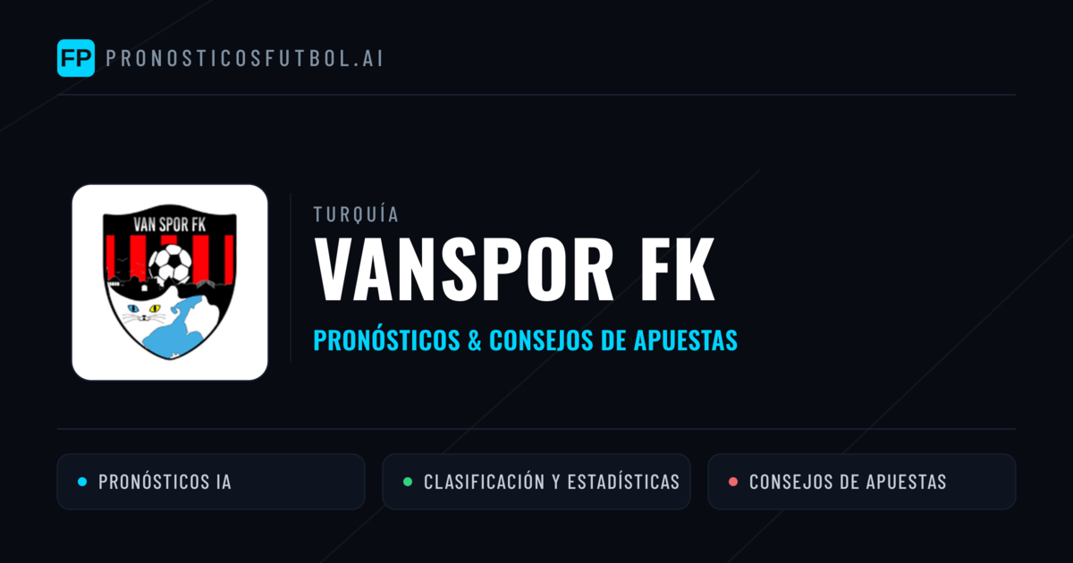 Vanspor FK Pronósticos y estadísticas
