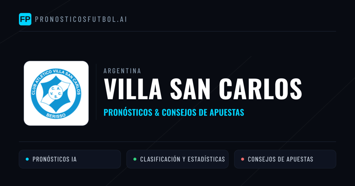 Villa San Carlos Pronósticos y estadísticas